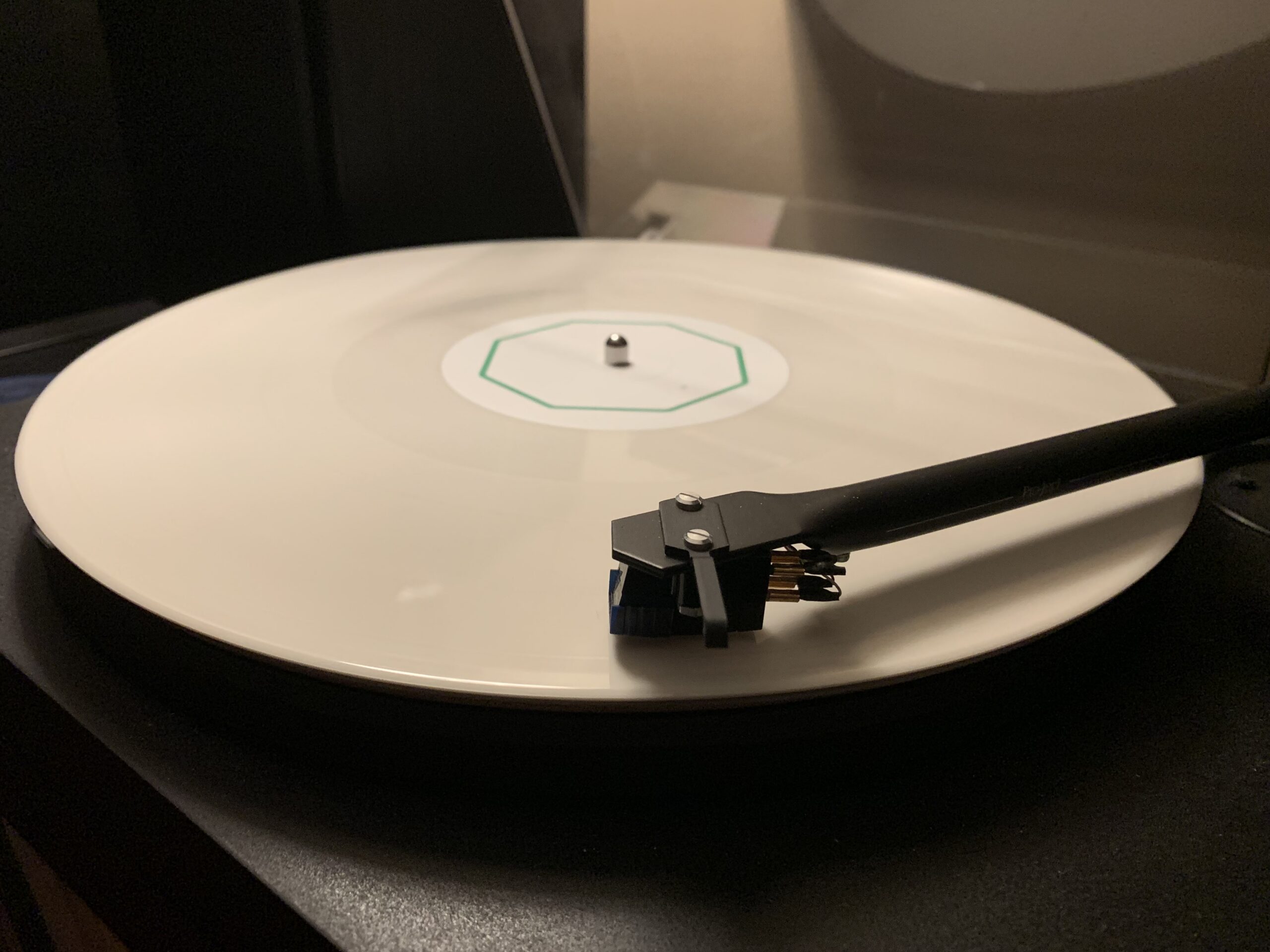 Vinyl record on a turntable